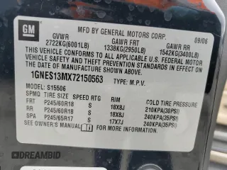 2007 Chevrolet TrailBlazer LT with VIN 1GNES13MX72150563, listed as a Copart auction lot 51182455 with 166,333 mi miles and Salvage Title. Bid and sale history available at carsss.com. Image 13.