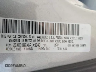 2016 Chrysler Town & Country Touring with VIN 2C4RC1BGXGR149949, listed as a IAAI auction lot 42074695 with 52,644 mi miles. Bid and sale history available at carsss.com. Image 9.