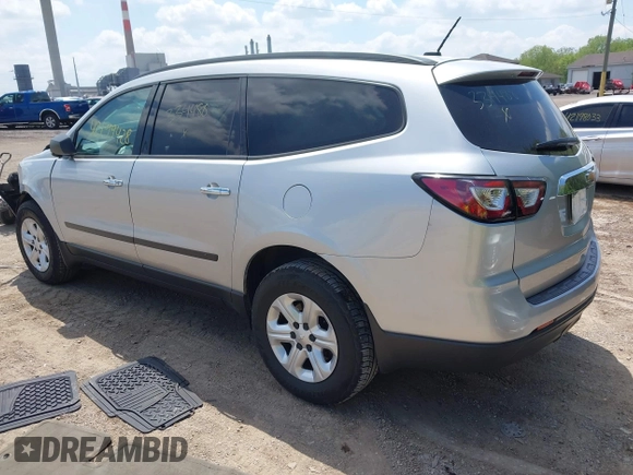 2014 Chevrolet Traverse LS z VIN 1GNKVFED1EJ334488, wystawiony jako IAAI lot #42199428 z przebiegiem 161 200 mil mil oraz . Historia ofert i sprzedaży dostępna na DreamBid. Obrazek 3.