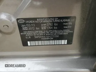 2013 Hyundai Elantra GLS z VIN 5NPDH4AE5DH272290, wystawiony jako Copart lot #53835355 z przebiegiem 137 289 mil mil oraz Szkoda całkowita • Salvage title. Historia ofert i sprzedaży dostępna na DreamBid. Obrazek 12.
