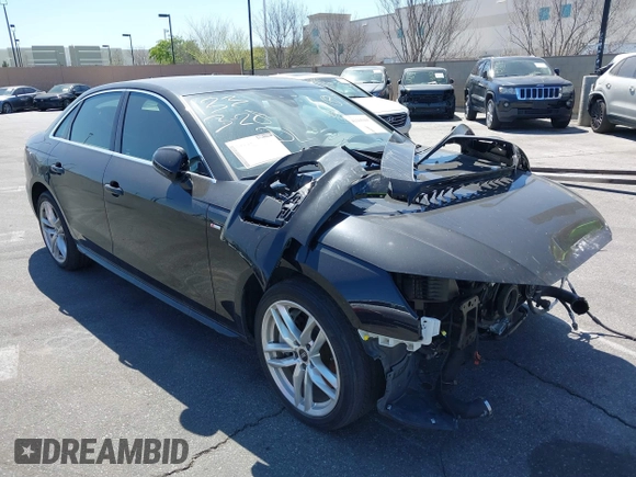 2021 Audi A4 S line Premium with VIN WAUDAAF44MA054560, listed as a IAAI auction lot 41165005 with 31,548 mi miles and . Bid and sale history available at DreamBid. Image 1.