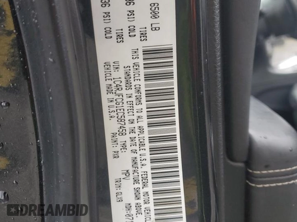 2014 Jeep Grand Cherokee Overland with VIN 1C4RJFCG1EC587458, listed as a Copart auction lot 50213015 with 124,266 mi miles and Salvage Title. Bid and sale history available at carsss.com. Image 13.