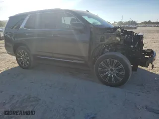 2021 Cadillac Escalade Premium Luxury with VIN 1GYS4CKL0MR187838, listed as a Copart auction lot 80259484 with 152,906 mi miles and Salvage Title. Bid and sale history available at carsss.com. Image 4.