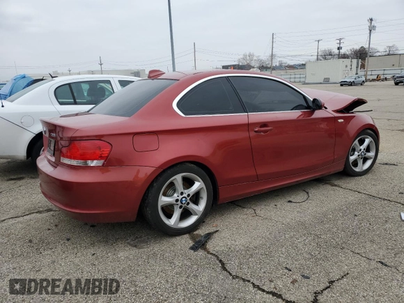 2009 BMW 1 Series 128i with VIN WBAUP735X9VF07209, listed as a Copart auction lot 85059184 with 114,727 mi miles and Salvage Title. Bid and sale history available at carsss.com. Image 3.