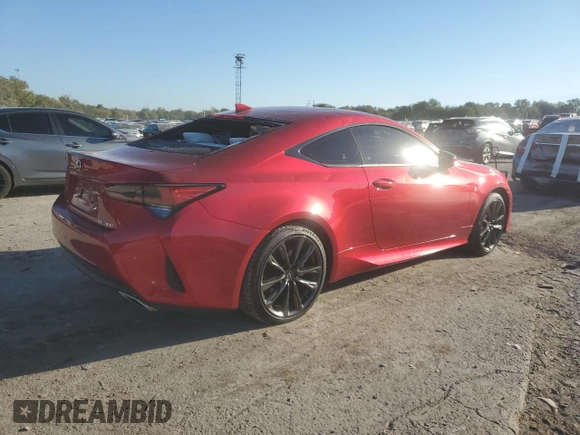 2023 Lexus RC with VIN JTHGA5BC3P5012476, listed as a Copart auction lot 74697224 with 7,522 mi miles and Salvage Title. Bid and sale history available at carsss.com. Image 3.