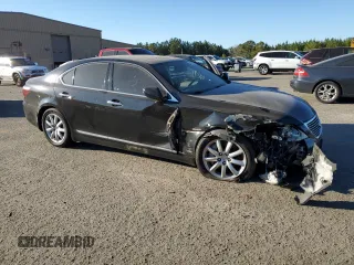 2009 Lexus LS 460 with VIN JTHCL46F095004555, listed as a Copart auction lot 46219955 with 180,794 mi miles and Salvage title. Bid and sale history available at DreamBid. Image 4.