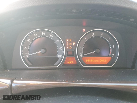 2008 BMW 7 Series 750i with VIN WBAHL83548DT14316, listed as a Copart auction lot 63606925 with 164,543 mi miles and Clean title. Bid and sale history available at DreamBid. Image 9.