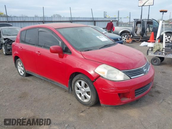 2007 Nissan Versa 1.8 S with VIN 3N1BC13E07L455704, listed as a IAAI auction lot 41859567 with 162,543 mi miles. Bid and sale history available at carsss.com. Image 1.