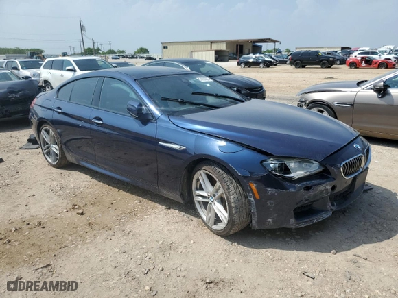 2015 BMW 6 Series 640i with VIN WBA6A0C57FGB53523, listed as a Copart auction lot 51296025 with 0 mi miles and Clean Title. Bid and sale history available at carsss.com. Image 4.