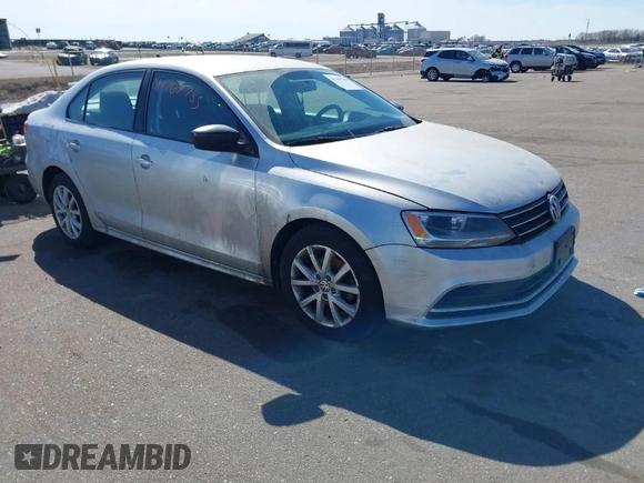 2015 Volkswagen Jetta Sedan 1.8T SE with VIN 3VWD17AJXFM324283, listed as a IAAI auction lot 41769785 with 103,686 mi miles. Bid and sale history available at carsss.com. Image 1.