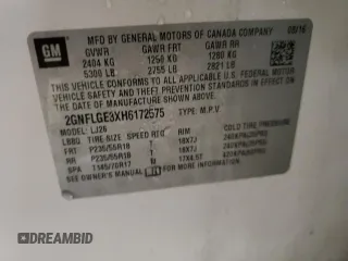 2017 Chevrolet Equinox Premier with VIN 2GNFLGE3XH6172575, listed as a Copart auction lot 84528844 with 98,207 mi miles and Non Repairable. Bid and sale history available at carsss.com. Image 13.