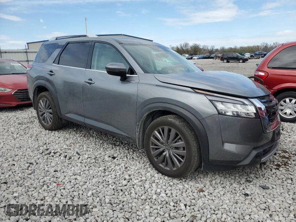 2023 Nissan Pathfinder SL with VIN 5N1DR3CD4PC248943, listed as a Copart auction lot 50991295 with 17,160 mi miles and Salvage title. Bid and sale history available at DreamBid. Image 4.