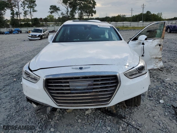 2017 Genesis G90 3.3T Premium with VIN KMHG34JA1HU028331, listed as a Copart auction lot 69509434 with 0 mi miles and Salvage Title. Bid and sale history available at carsss.com. Image 5.