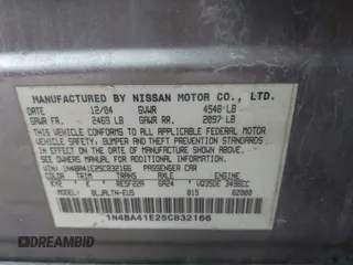2005 Nissan Maxima SE с VIN 1N4BA41E25C832166, выставлен на аукционе IAAI как лот 38828708 с пробегом 202 955 миль миль и . История ставок и продаж доступна на DreamBid. Изображение 9.