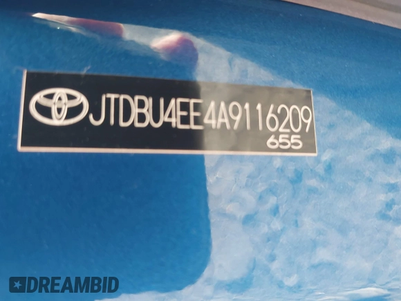 2010 Toyota Corolla with VIN JTDBU4EE4A9116209, listed as a IAAI auction lot 42578162 with 37,955 mi miles and . Bid and sale history available at DreamBid. Image 9.