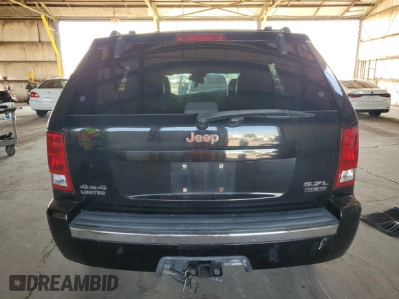 2006 Jeep Grand Cherokee Limited with VIN 1J4HR58286C307106, listed as a Copart auction lot 59401125 with 153,219 mi miles and Salvage title. Bid and sale history available at DreamBid. Image 6.