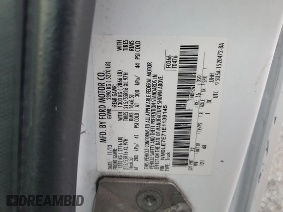 2014 Ford Transit Connect XL with VIN NM0LE7E71E1139145, listed as a Copart auction lot 81274324 with 204,426 mi miles and Salvage title. Bid and sale history available at DreamBid. Image 12.