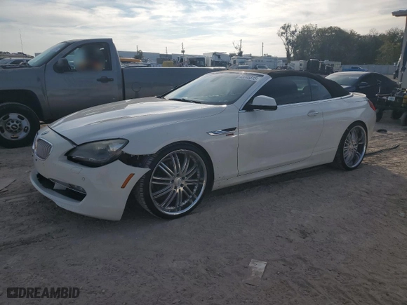 2012 BMW 6 Series 650i with VIN WBALZ3C56CDL72058, listed as a Copart auction lot 43246815 with 133,048 mi miles and Clean Title. Bid and sale history available at carsss.com. Image 1.