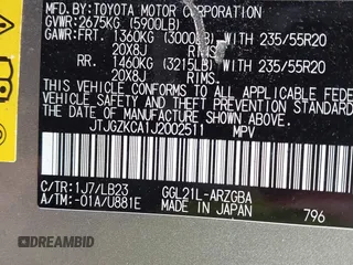 2018 Lexus RX 350L Premium с VIN JTJGZKCA1J2002511, выставлен на аукционе IAAI как лот 42090972 с пробегом 218 782 миль миль и . История ставок и продаж доступна на DreamBid. Изображение 9.