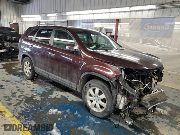 2012 Kia Sorento LX with VIN 5XYKT3A20CG256235, listed as a Copart auction lot 46143685 with 235,582 mi miles and Non Repairable. Bid and sale history available at carsss.com. Image 4.