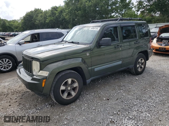 2008 Jeep Liberty Sport with VIN 1J8GN28K18W133787, listed as a Copart auction lot 54674995 with 127,377 mi miles and Non Repairable. Bid and sale history available at carsss.com. Image 1.