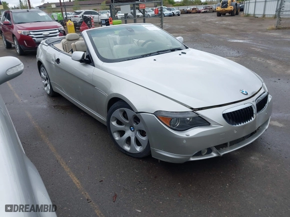 2006 BMW 6 Series 650Ci with VIN WBAEK13406CN76356, listed as a IAAI auction lot 41927866 with 1 mi miles. Bid and sale history available at carsss.com. Image 1.