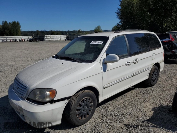 2002 Kia Sedona LX with VIN KNDUP131126201882, listed as a Copart auction lot 69361814 with 0 mi miles and Clean Title. Bid and sale history available at carsss.com. Image 1.