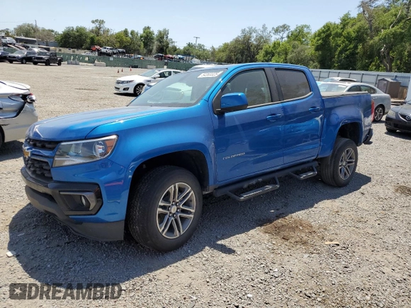 2021 Chevrolet Colorado 2WD LT with VIN 1GCGSCEN3M1297005, listed as a Copart auction lot 54363325 with 74,825 mi miles and Salvage Title. Bid and sale history available at DreamBid. Image 1.