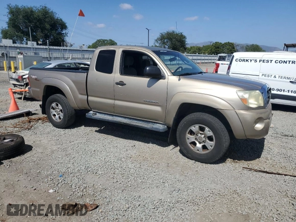 2005 Toyota Tacoma PreRunner with VIN 5TETU62N55Z008390, listed as a Copart auction lot 56632095 with 252,647 mi miles and Salvage title. Bid and sale history available at DreamBid. Image 4.
