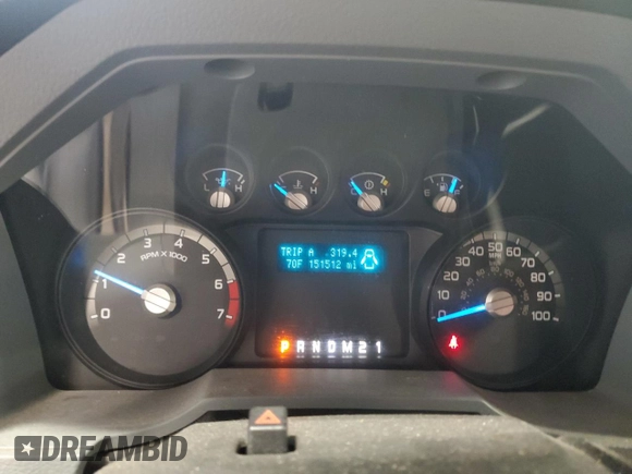 2011 Ford F-250 XL with VIN 1FTBF2A62BEA55898, listed as a Copart auction lot 54906975 with 151,512 mi miles and Clean title. Bid and sale history available at DreamBid. Image 9.