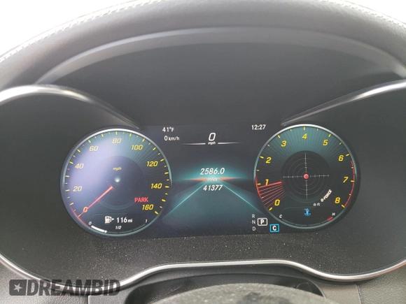 2020 Mercedes-Benz C 300 with VIN W1KWK8DB7LF998007, listed as a Copart auction lot 47938565 with 41,375 mi miles and Salvage Title. Bid and sale history available at DreamBid. Image 9.