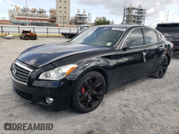 2013 Infiniti M with VIN JN1BY1AP8DM510147, listed as a Copart auction lot 58264055 with Not provided miles and Salvage title. Bid and sale history available at DreamBid. Image 1.