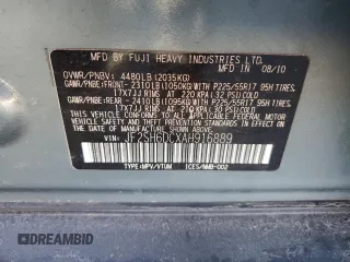 2010 Subaru Forester 2.5X Limited with VIN JF2SH6DCXAH916889, listed as a Copart auction lot 50324835 with 134,343 mi miles and Salvage Title. Bid and sale history available at carsss.com. Image 13.