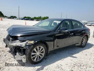 2015 Infiniti Q50 z VIN JN1BV7AR4FM423894, wystawiony jako Copart lot #57297595 z przebiegiem 82 593 mil mil oraz Szkody całkowita. Historia ofert i sprzedaży dostępna na DreamBid. Obrazek 1.