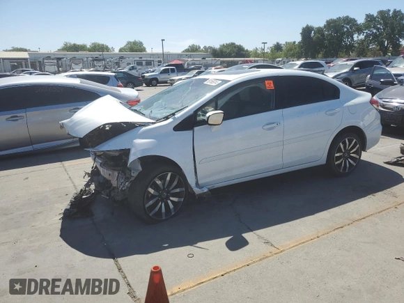 2015 Honda Civic EX-L z VIN 19XFB2F96FE244516, wystawiony jako Copart lot #58166914 z przebiegiem Nie podano mil oraz Szkoda całkowita • Salvage title. Historia ofert i sprzedaży dostępna na DreamBid. Obrazek 1.