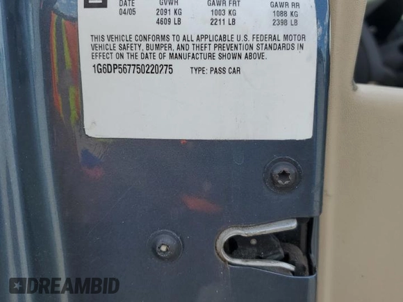 2005 Cadillac CTS z VIN 1G6DP567750220275, wystawiony jako Copart lot #53442545 z przebiegiem 88 890 mil mil oraz Szkoda całkowita • Salvage title. Historia ofert i sprzedaży dostępna na DreamBid. Obrazek 12.