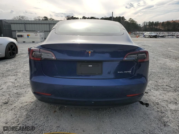 2022 Tesla Model 3 Long Range with VIN 5YJ3E1EB3NF187564, listed as a Copart auction lot 47061175 with 121172 miles and Clean Title. Bid and sale history available at carsss.com. Image 6.