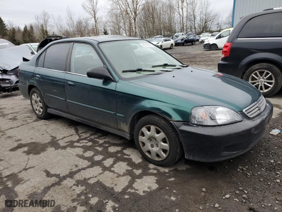 1999 Honda Civic VP with VIN 2HGEJ6612XH519340, listed as a Copart auction lot 45510895 with 192,955 mi miles and Salvage Title. Bid and sale history available at carsss.com. Image 4.