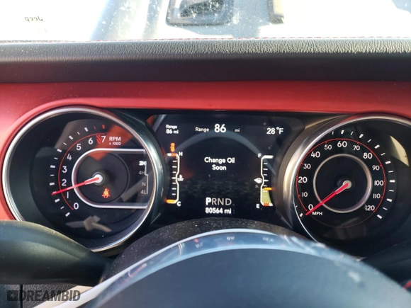 2020 Jeep Wrangler Unlimited Rubicon with VIN 1C4HJXFG7LW187302, listed as a Copart auction lot 87731575 with 80,564 mi miles and Salvage Title. Bid and sale history available at carsss.com. Image 9.