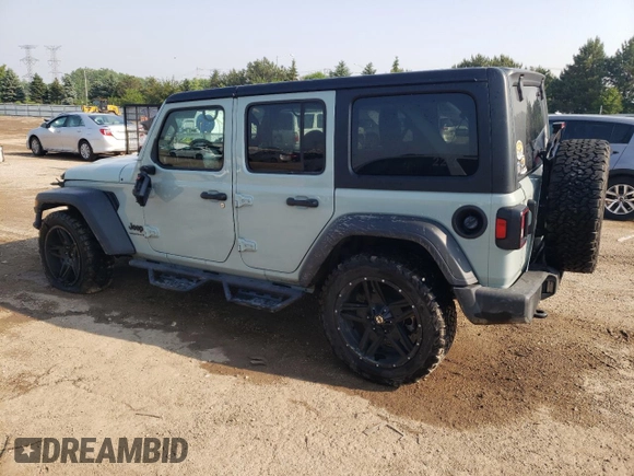 2023 Jeep Wrangler Willys with VIN 1C4HJXDG9PW615072, listed as a Copart auction lot 59606805 with 72,969 mi miles and Salvage title. Bid and sale history available at DreamBid. Image 2.