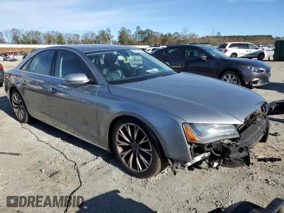 2013 Audi A8 3.0L with VIN WAUAGAFD6DN012546, listed as a Copart auction lot 82210024 with 121,004 mi miles and Clean title. Bid and sale history available at DreamBid. Image 4.