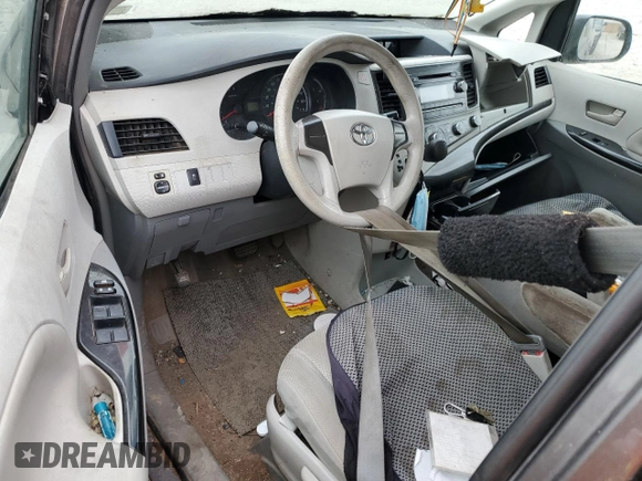 2013 Toyota Sienna L with VIN 5TDZK3DC4DS287532, listed as a Copart auction lot 53899055 with 0 mi miles and Clean Title. Bid and sale history available at carsss.com. Image 8.