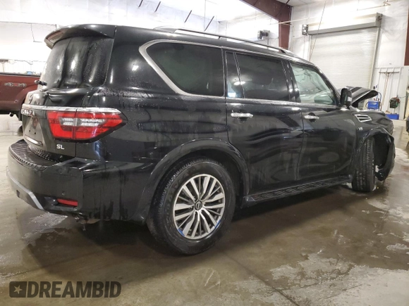 2021 Nissan Armada SL with VIN JN8AY2BB9M9795028, listed as a Copart auction lot 46712335 with 91,992 mi miles and Clean Title. Bid and sale history available at carsss.com. Image 3.