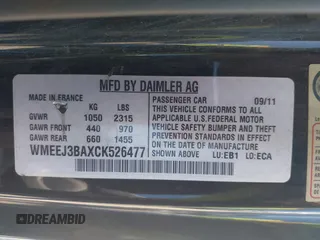 2012 Smart fortwo Pure z VIN WMEEJ3BAXCK526477, wystawiony jako IAAI lot #42392611 z przebiegiem 143 378 mil mil oraz . Historia ofert i sprzedaży dostępna na DreamBid. Obrazek 9.
