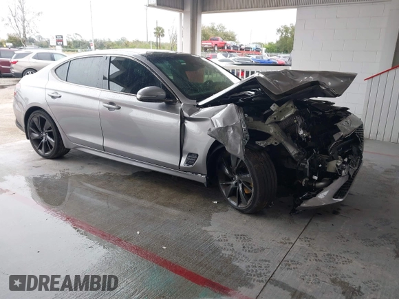 2023 Genesis G70 2.0T z VIN KMTG34TA8PU111790, wystawiony jako IAAI lot #41390217 z przebiegiem 35 303 mil mil oraz . Historia ofert i sprzedaży dostępna na DreamBid. Obrazek 1.