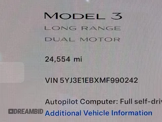 2021 Tesla Model 3 Long Range with VIN 5YJ3E1EBXMF990242, listed as a IAAI auction lot 41674222 with 24,554 mi miles and . Bid and sale history available at DreamBid. Image 15.