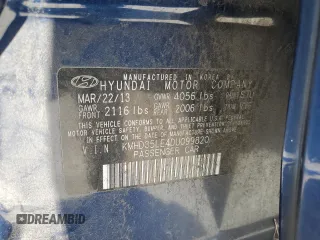 2013 Hyundai Elantra GT with VIN KMHD35LE4DU099820, listed as a Copart auction lot 60766464 with 89,795 mi miles and Salvage Title. Bid and sale history available at carsss.com. Image 12.