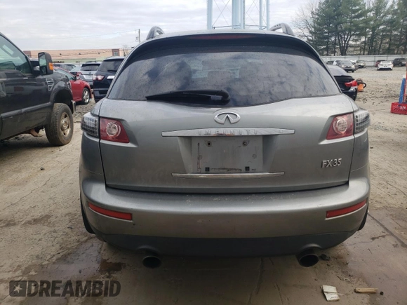 2006 Infiniti FX35 with VIN JNRAS08W36X203360, listed as a Copart auction lot 50279784 with 0 mi miles and Salvage Title. Bid and sale history available at carsss.com. Image 6.