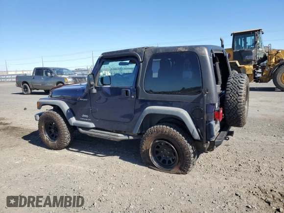 2003 Jeep Wrangler Sport with VIN 1J4FA49S63P361676, listed as a Copart auction lot 59054905 with 123,184 mi miles and Salvage title. Bid and sale history available at DreamBid. Image 2.