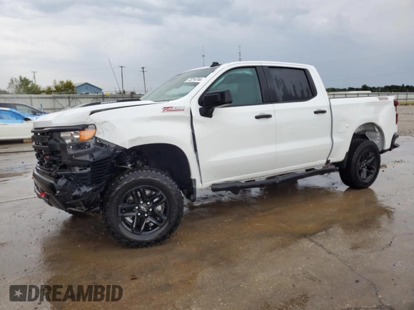 2024 Chevrolet Silverado 1500 Custom Trail Boss with VIN 3GCUDCE81RG321446, listed as a Copart auction lot 72214744 with 3,581 mi miles and Salvage Title. Bid and sale history available at carsss.com. Image 1.
